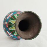 Chinese partitioned enamel vase decor dragons