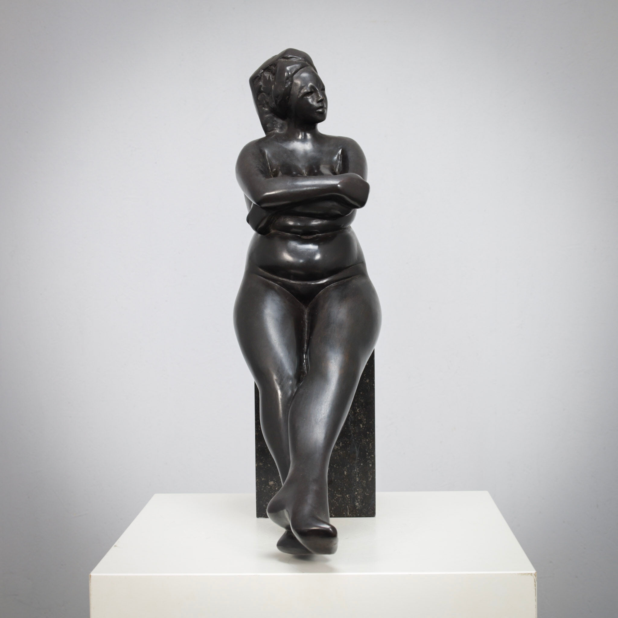 Seated female sculpture by Francine Govers, Netherlands, 1990s