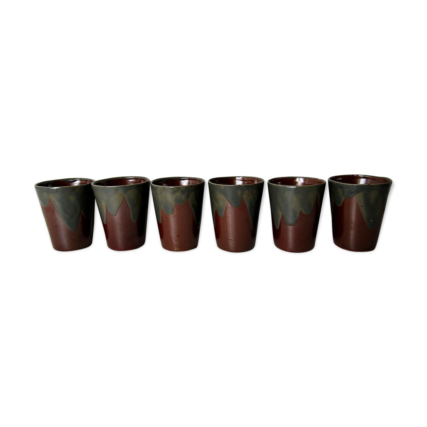 Set of 6 sandstone cups Vintage glasses cups pots