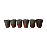 Set de 6 gobelets en grès Vintage verres tasses pots