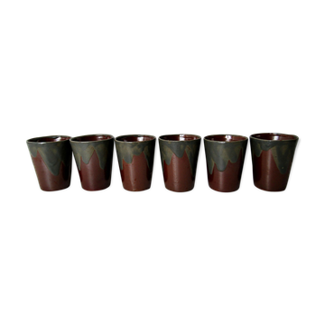 Set de 6 gobelets en grès Vintage verres tasses pots