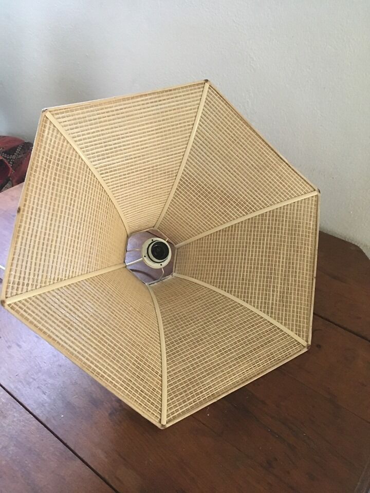 Six-sided braided straw hanging lamp