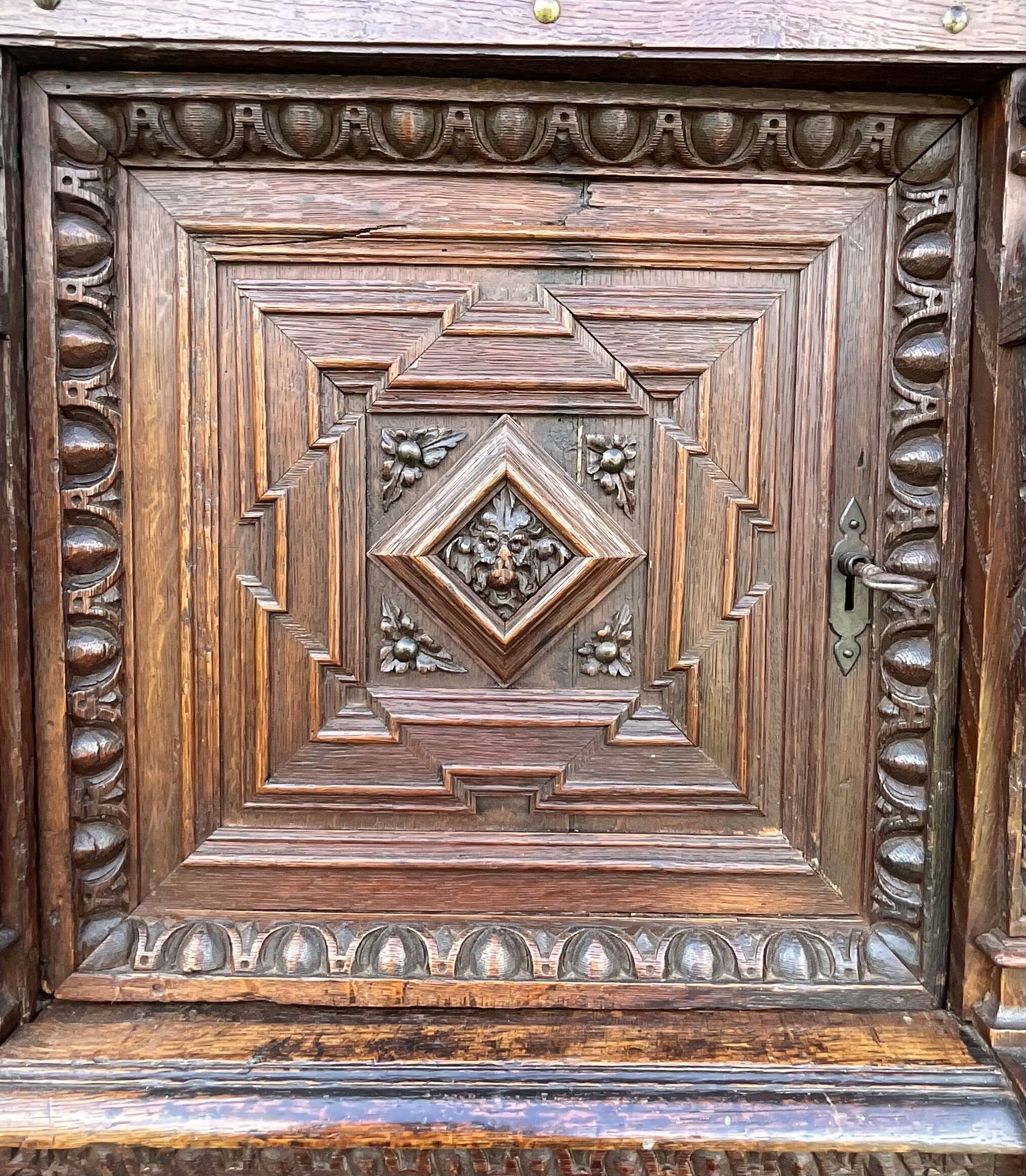 Renaissance Style Furniture in Solid Oak, Early 19th Century