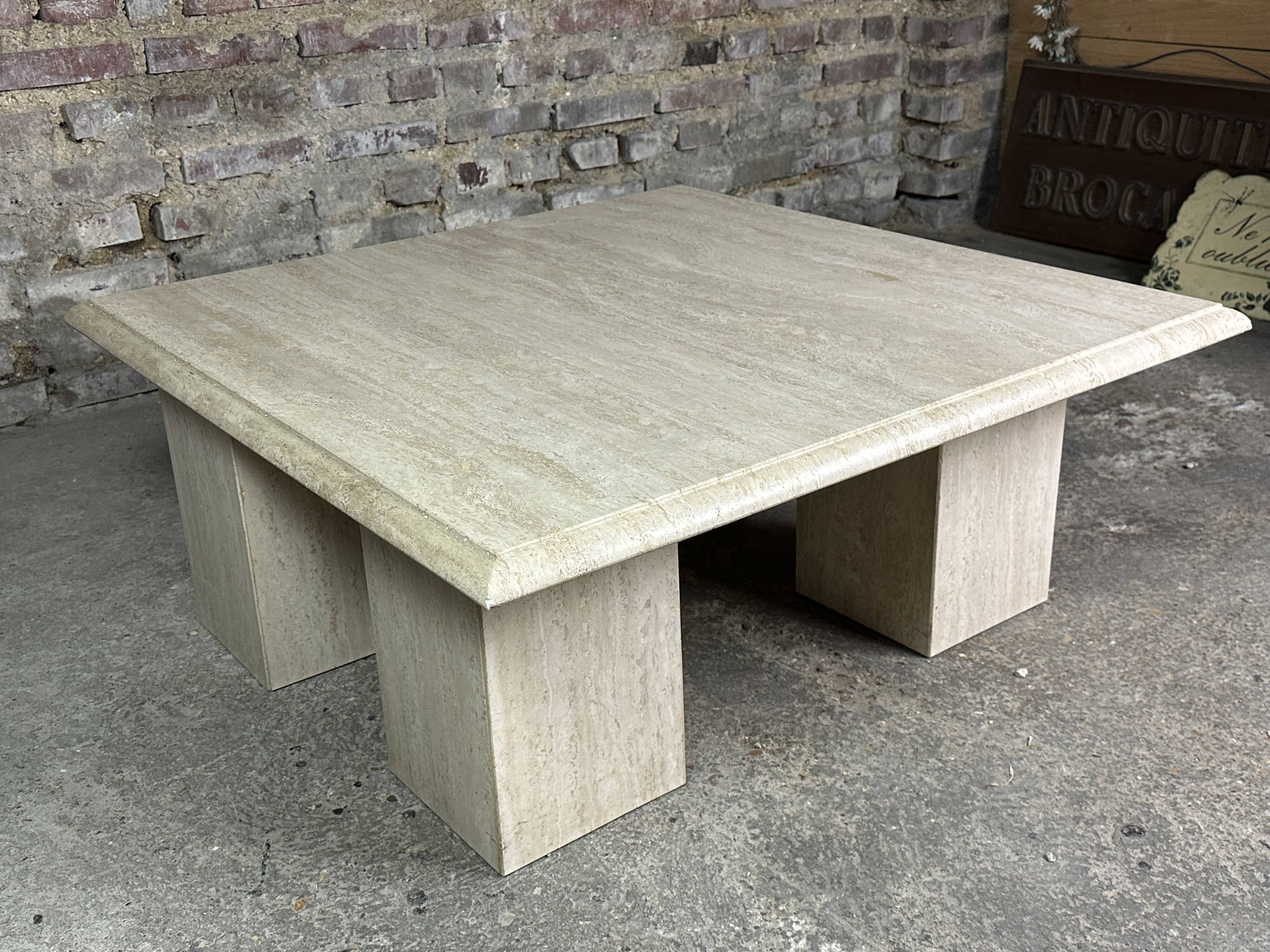 Vintage travertine coffee table 1980