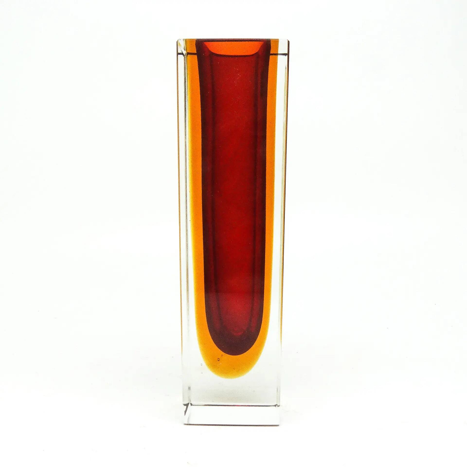 Sommerso vase, mid-century modern, glass, designed by F. Poli, Italy, 1950s