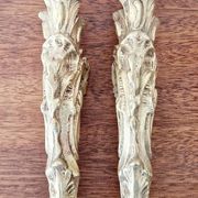 2 ornements et fronton en bronze antique