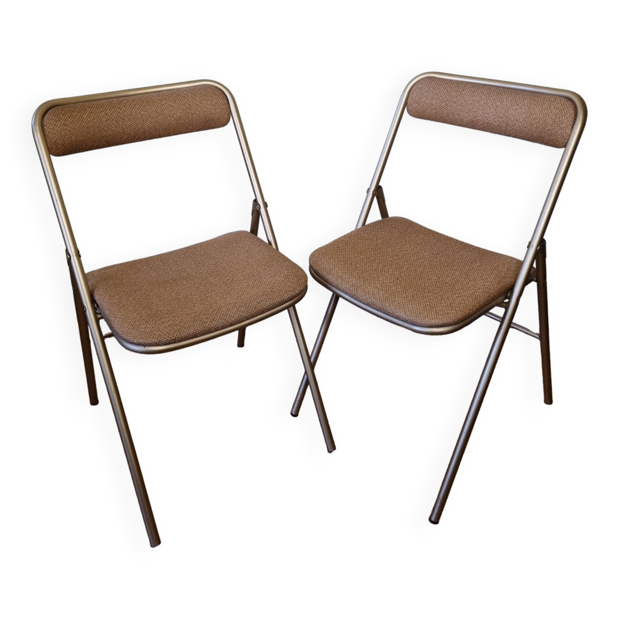 Pair of folding chairs "Plichaise" Souvignet, made in France