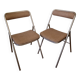 Pair of folding chairs "Plichaise" Souvignet, made in France