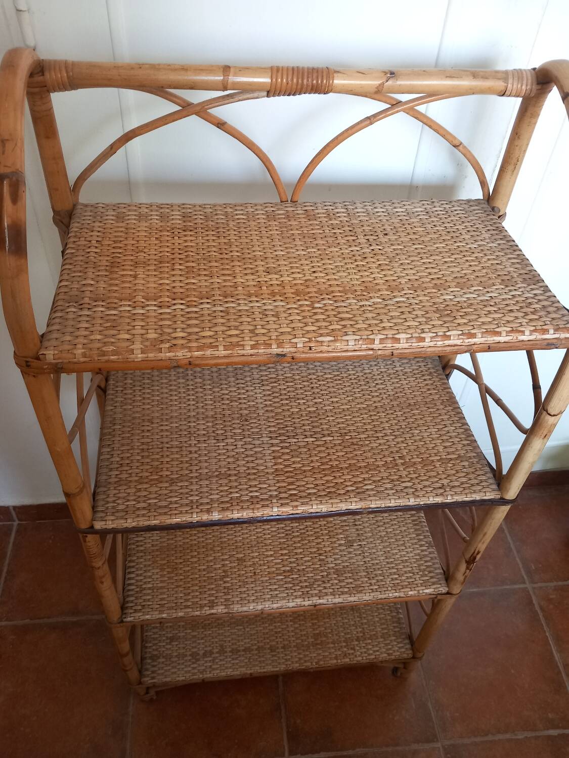 Rattan shelf