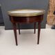 Louis XVI style bouillotte table in mahogany and white marble - Ø 60 cm
