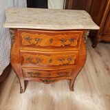 Louis XV solid wood chest of drawers with marble top
