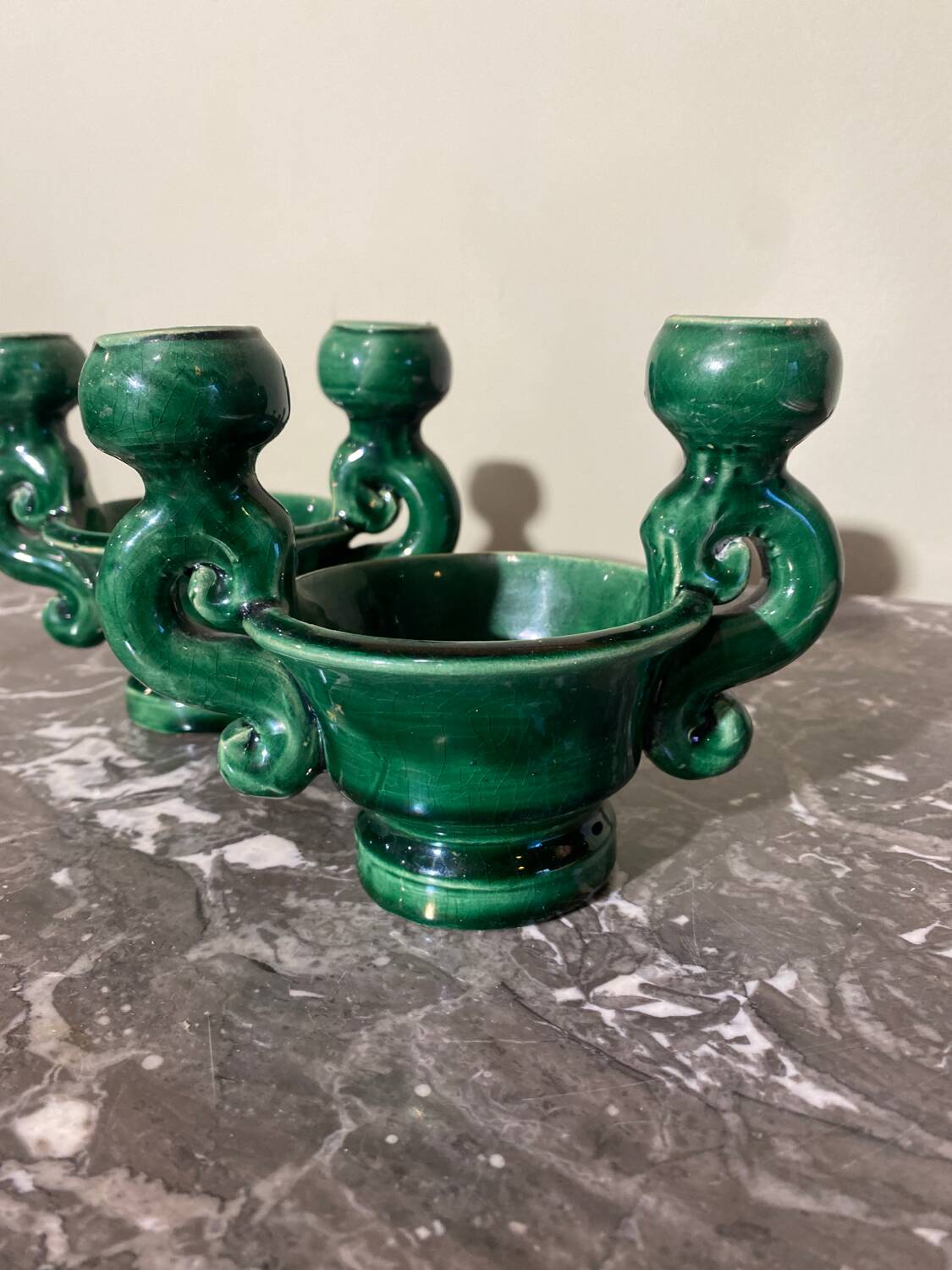 Pair of ceramic candlesticks