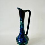 Fat Lava blue ceramic pitcher from the 70s