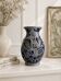 Glazed stoneware vase with peacock decoration – Handmade – Fodor Schütte