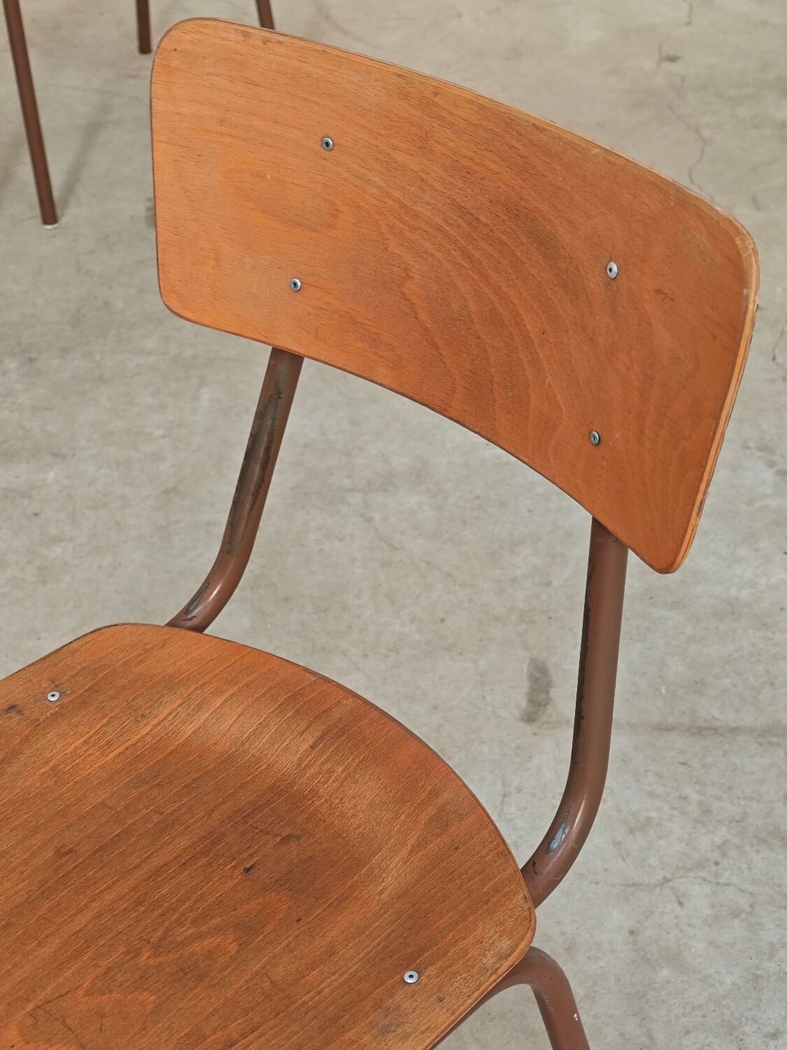 Lot de 4 chaises d'école tchèque style Mullca