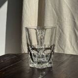 Large glass water jug with handle, hexagonal base, H15 D20.