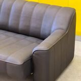 Black leather 3-seater sofa by De Side, from 1970's model 44