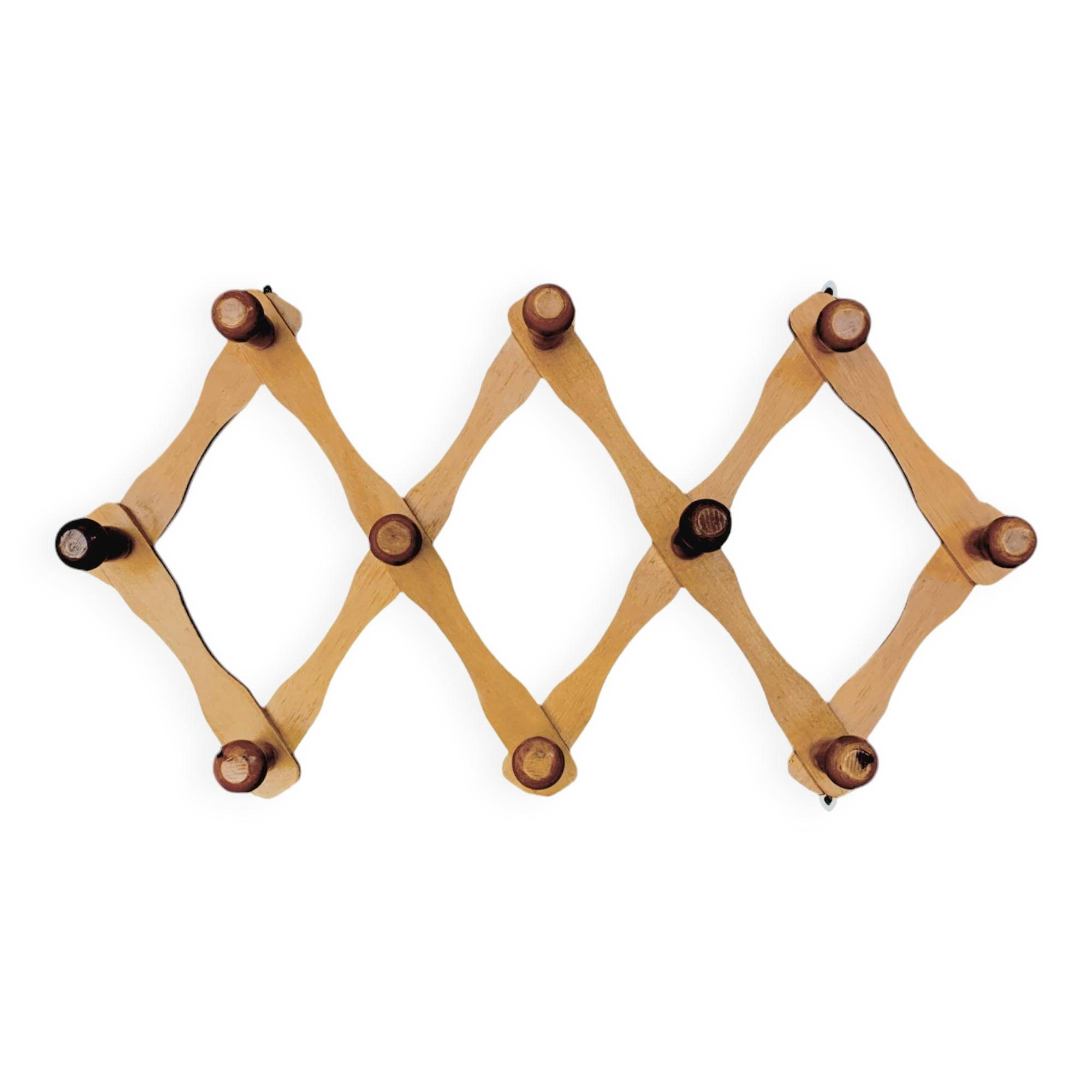 Vintage wooden accordion coat rack