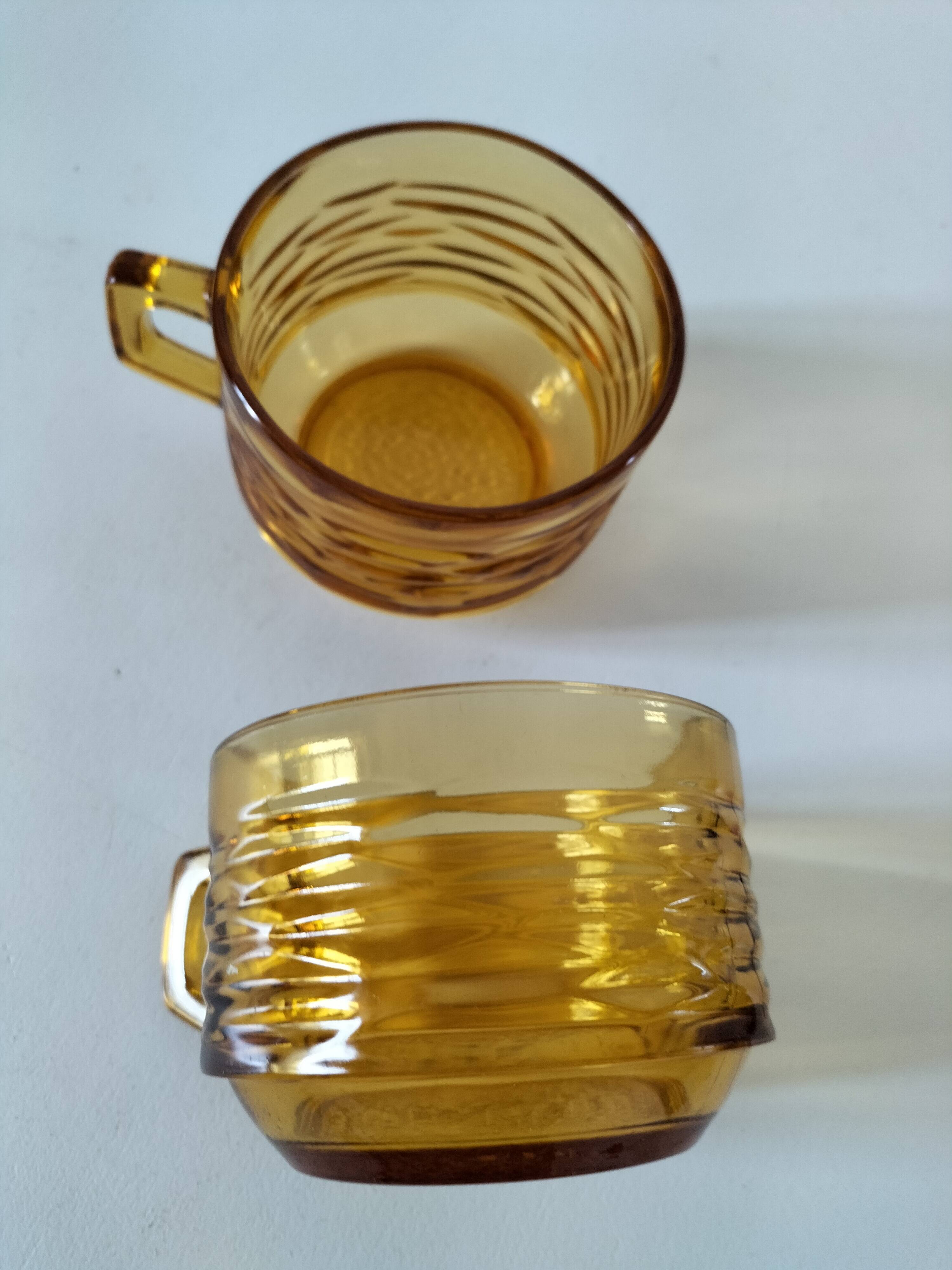 Duo of vintage vereco sunflower cups