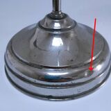 Art Deco lamp with chrome metal and opalescent glass.