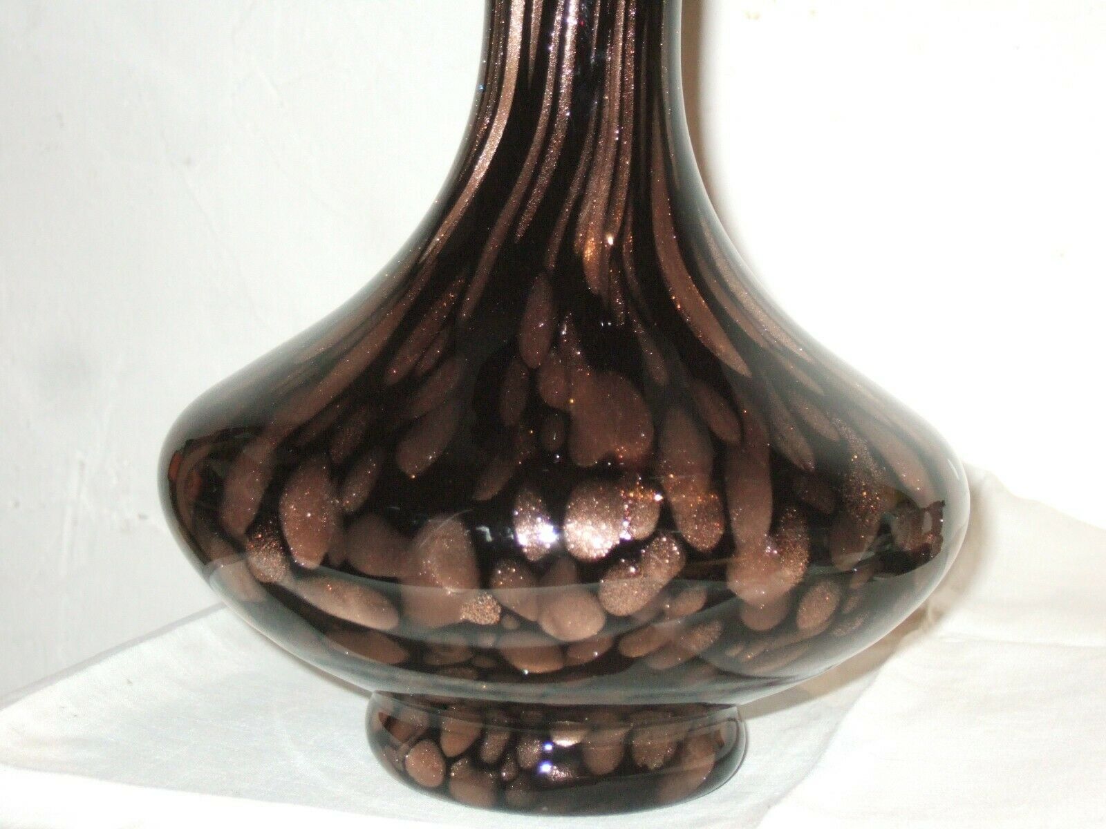 Aventurine glass inclusion vase