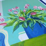 Bouquet of tulips, lithograph signed Roger Mühl, imp. Mourlot, c. 1980-1990