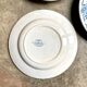 3 Gien dessert plates in iron earth, "Glycine" service around 1975