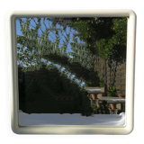 Square mirror white plastic frame