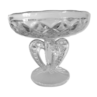 Czechoslovakia - fruit cup on foot - modern mid-century - crystal - (ref 681)