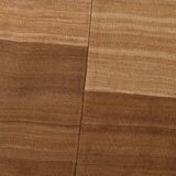 4x6 Checkered Pattern Brown Vintage Kilim Rug, 140x172Cm