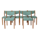 Set of 6 Vintage Beech Dining Chairs Germany 1970s Mid Century Modern