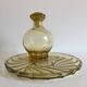 ART DECO Tray and Carafe Amber Yellow Glass