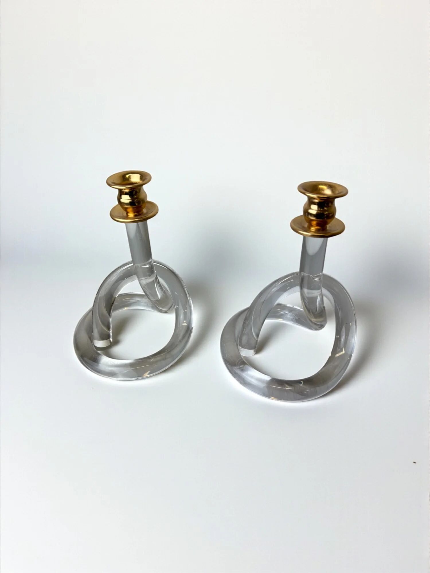 Pair of pretzel candlesticks by Dorothy Thorpe, c 1970s