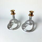 Pair of pretzel candlesticks by Dorothy Thorpe, c 1970s