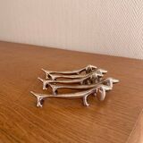 Vintage silver-plated dog knife rests