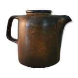 Beautiful sandstone teapot enamel brown and orange