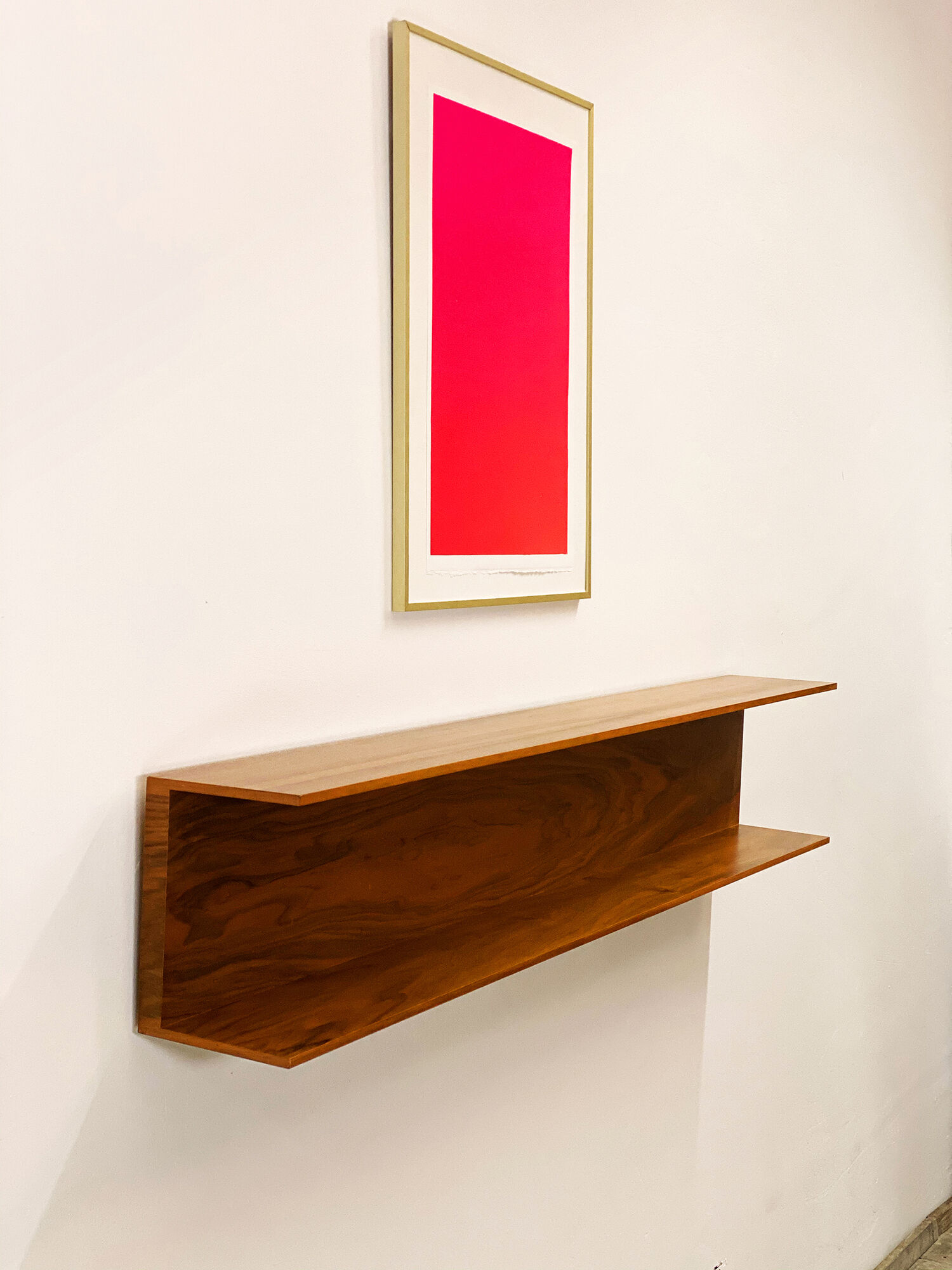 Mid-Century Modern Teak wall-mounted shelf by Walter Wirz for Wilhelm Renz, 150cm, 1960s