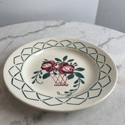 Hand-painted flat plate, ironstone, Sarreguemines Pergola.