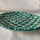 Green and red enamelled ceramic plate Robert Picault Vallauris 1960