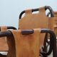 A vintage Tito Agnoli armchair leather and bamboo 1960s