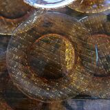 Textured Amber Glass Dessert Plates