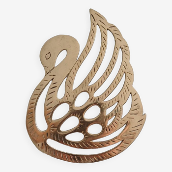 Brass swan trivet