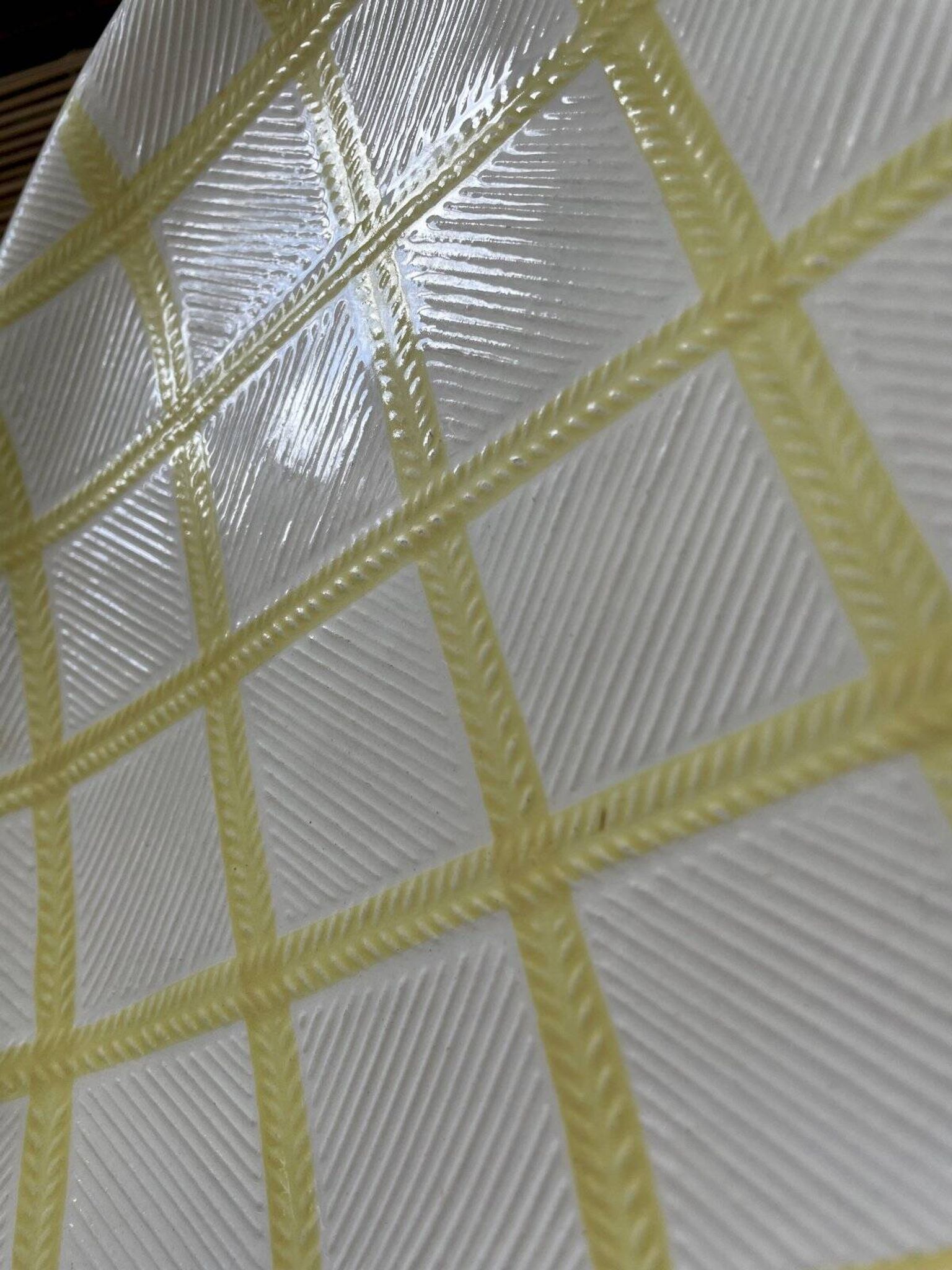 Set of 2 flat plates Salins yellow tiles diameter 24.3 cm