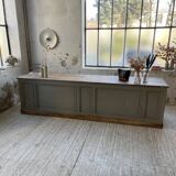 XXL walnut trade counter with multiple drawers