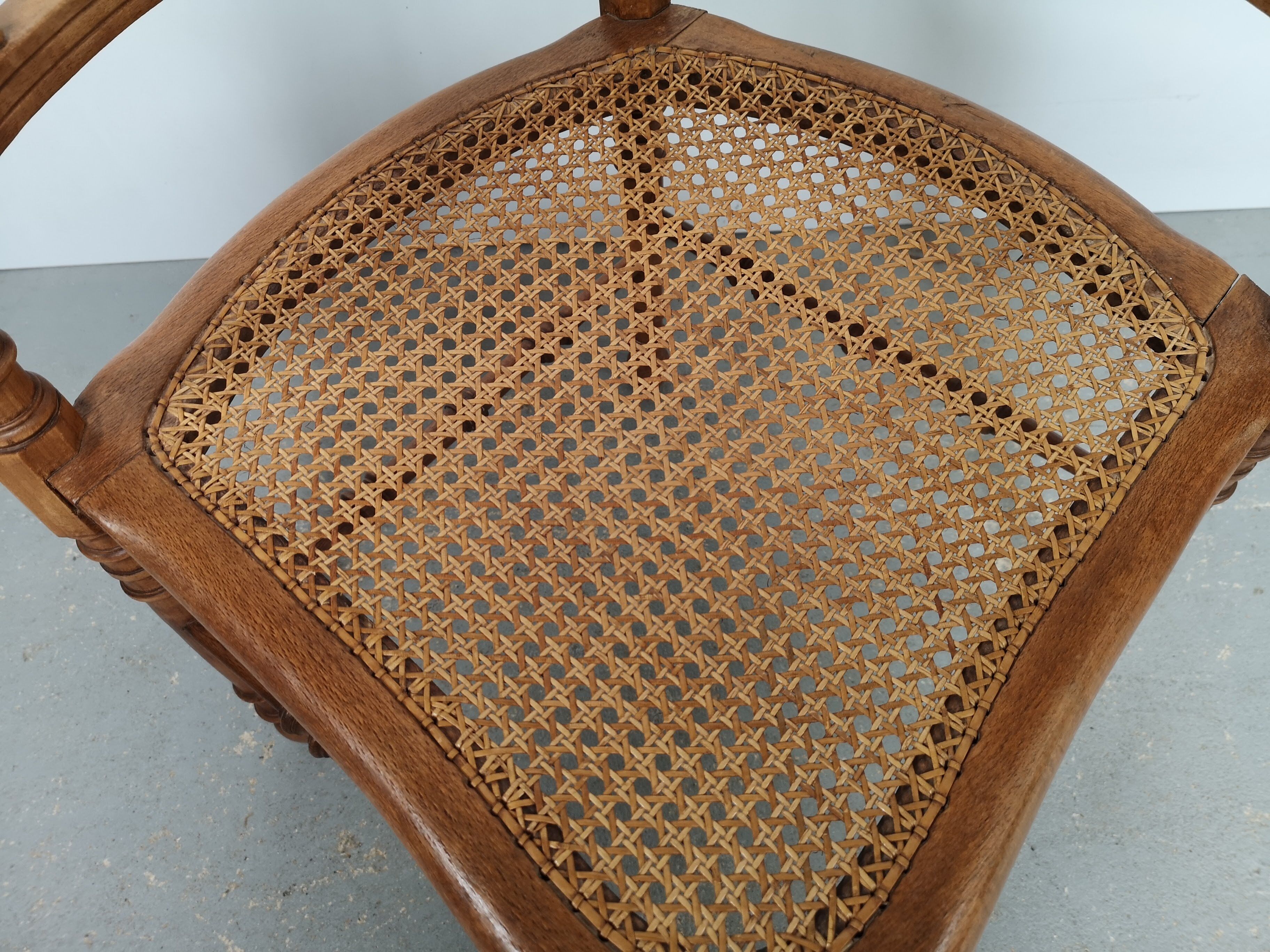 Vintage cane angle chair
