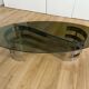 1970s coffee table in smoked glass and aluminum