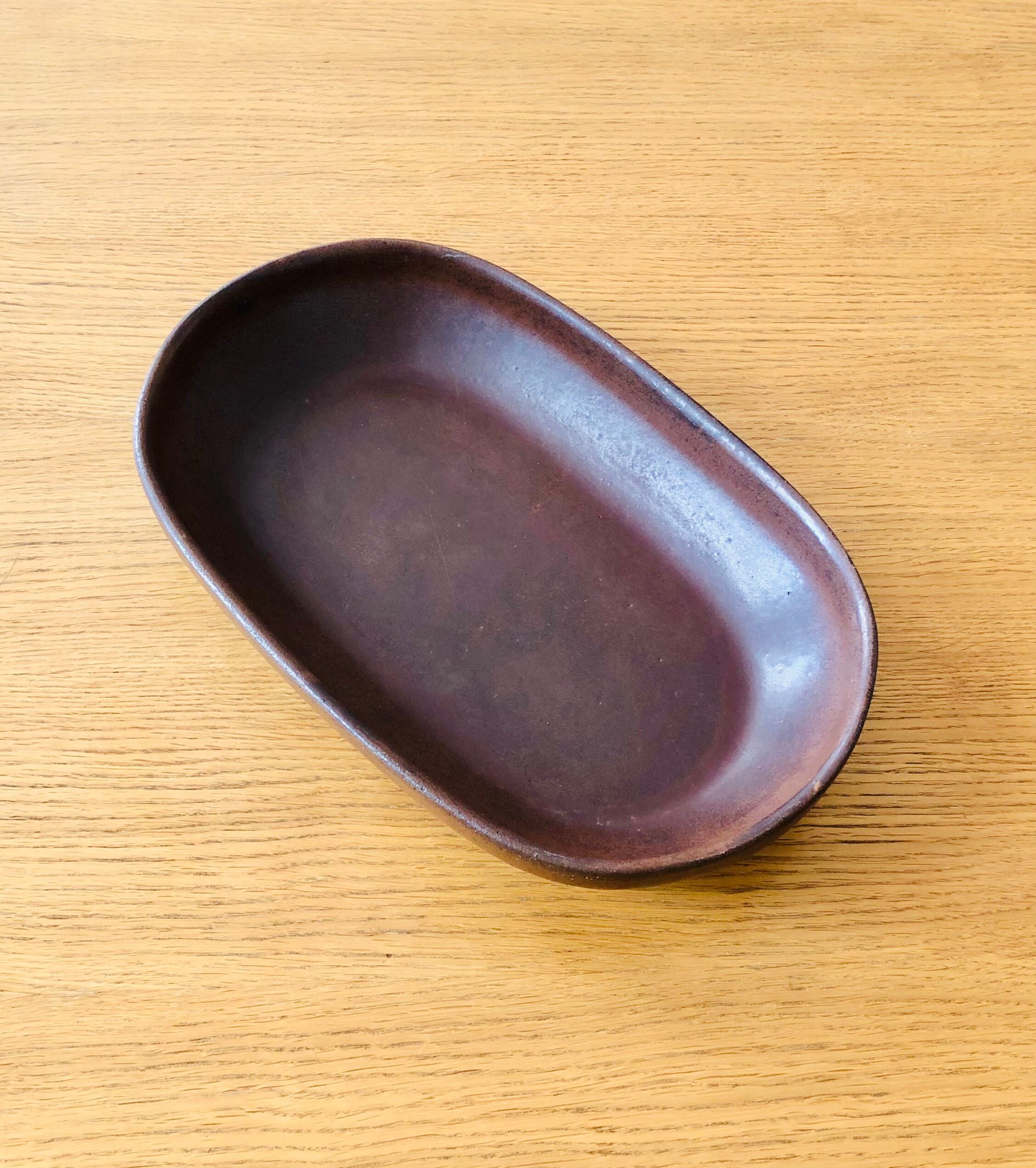 Vintage brown Dutch ceramic dish