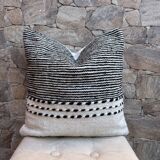 Berber zanafi square cushion cover - handmade - 100% wool and cotton - 45x45cm