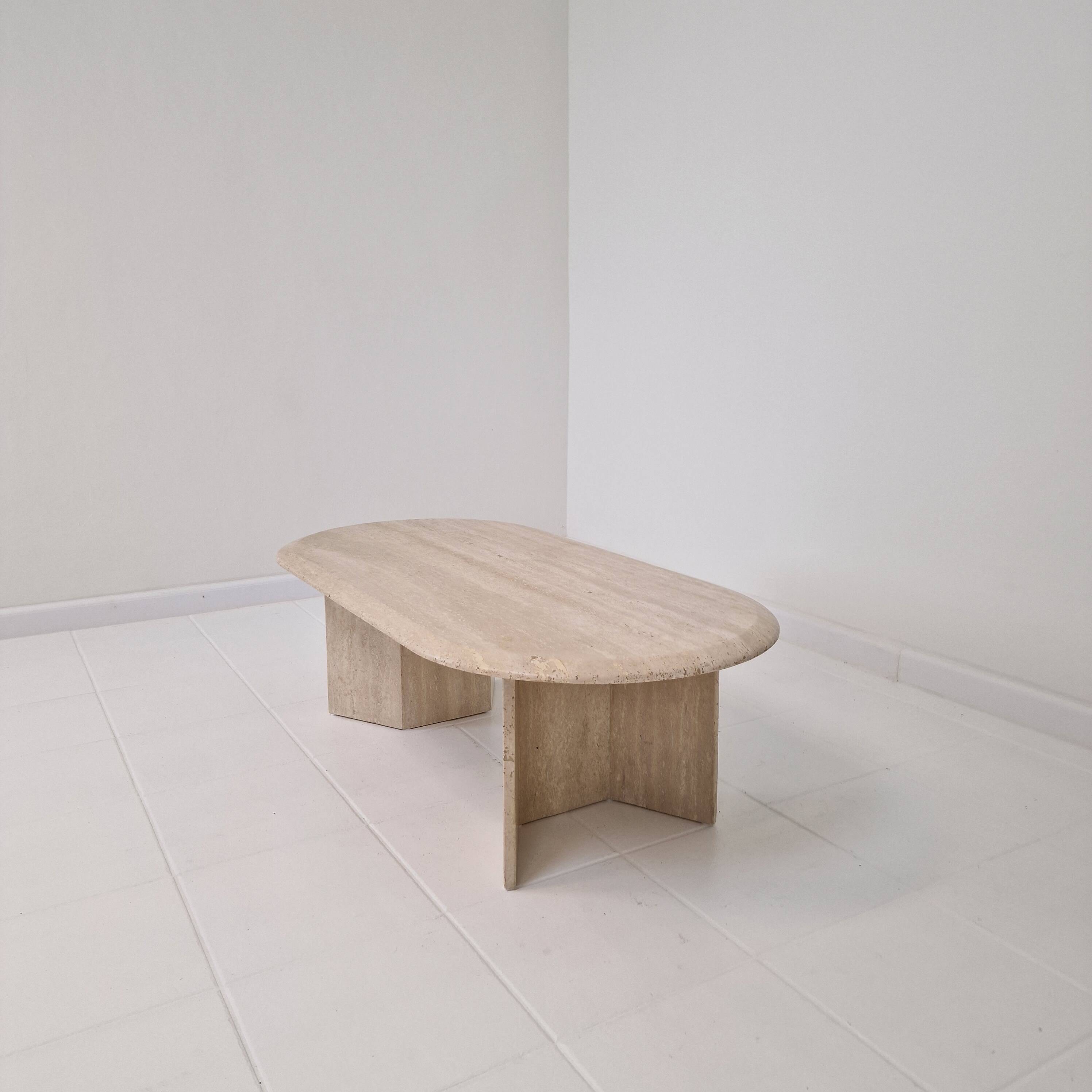 Travertine Coffee or Side Table, Italy 1980s
