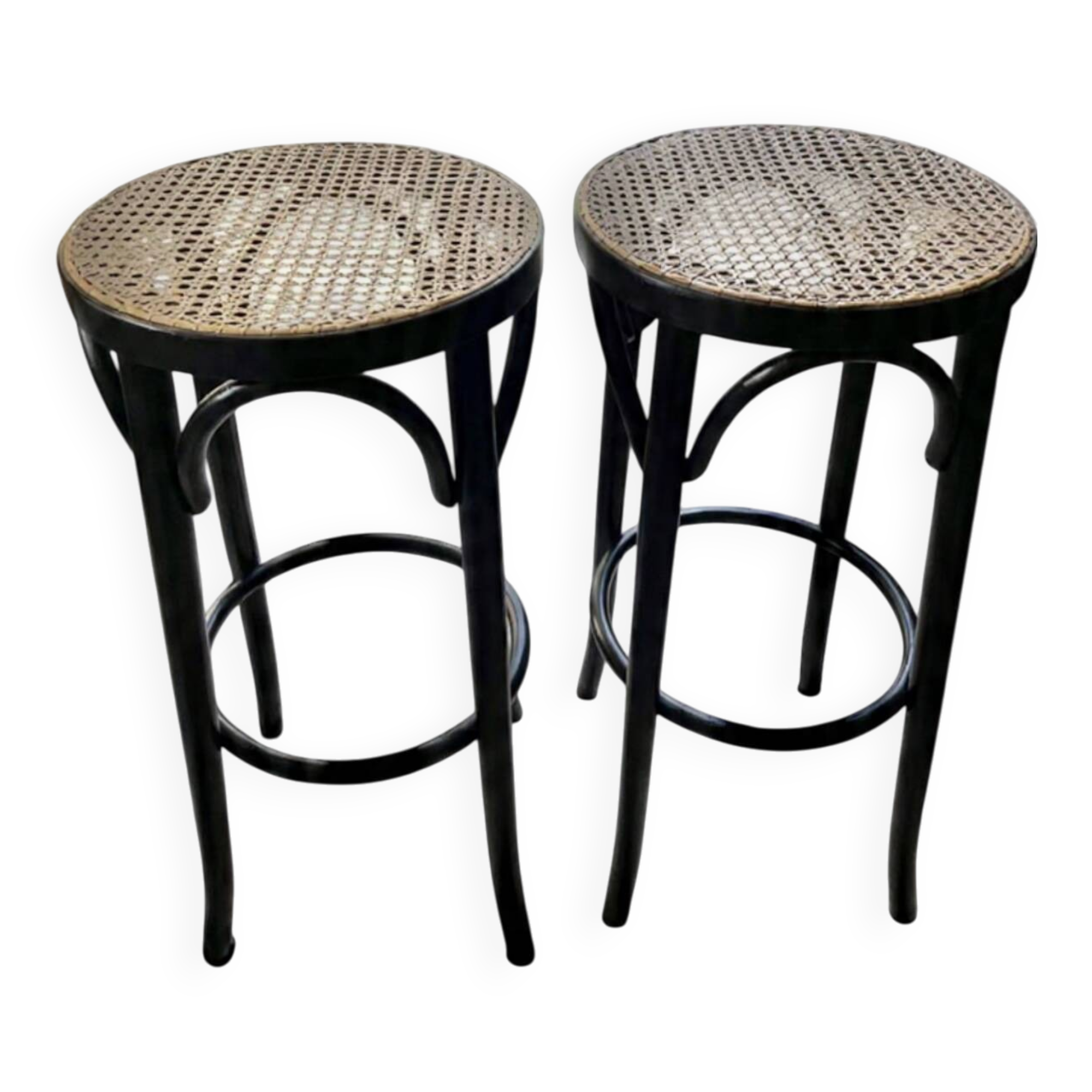 Vintage caned bar stools